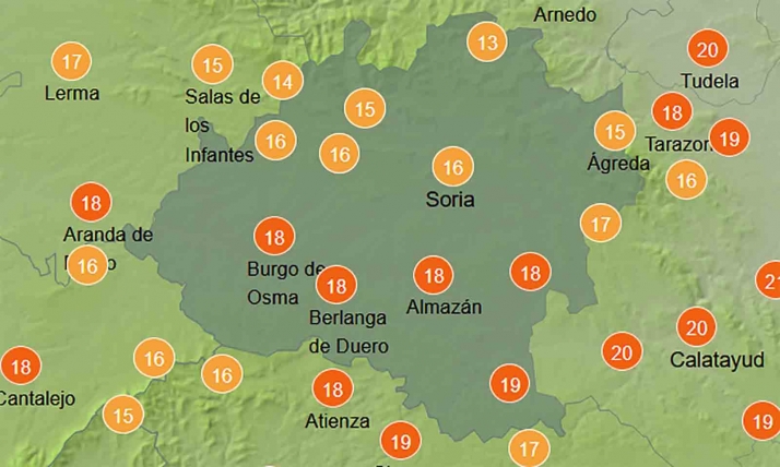 El tiempo en Soria: Menos verano para empezar la semana