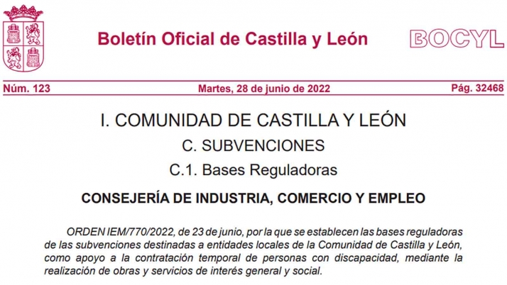 Salen las bases para que las entidades locales contraten a personas con discapacidad