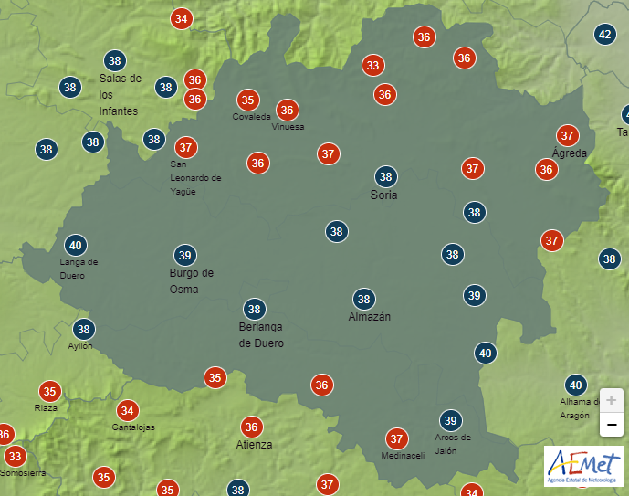 El tiempo en Soria: aviso naranja por altas temperaturas con máximas rozando los 40 grados