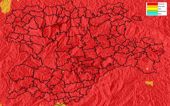 Riesgo extremo de incendios en la provincia hasta el miércoles (al menos)