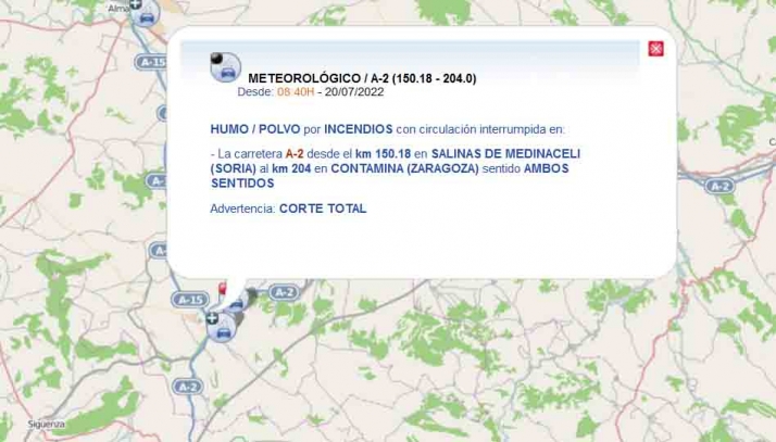 La A-2 en Salinas de Medinaceli podría abrir a lo largo de la mañana