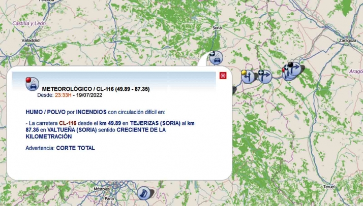 AMPLIACIÓN | Cerrada también la CL-116 entre Tejerizas y Valtueña