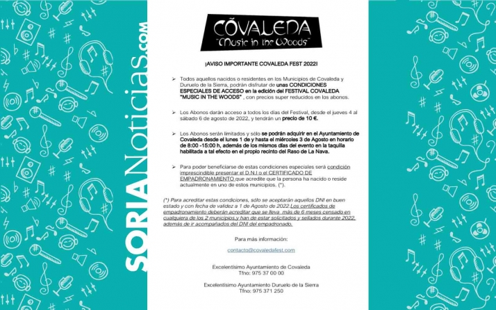 El abono del Covaleda Fest costará 10 € a los empadronados, también de Duruelo