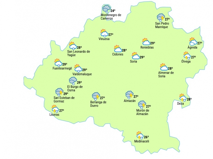 Algo  menos de calor este domingo, hasta los 30 grados