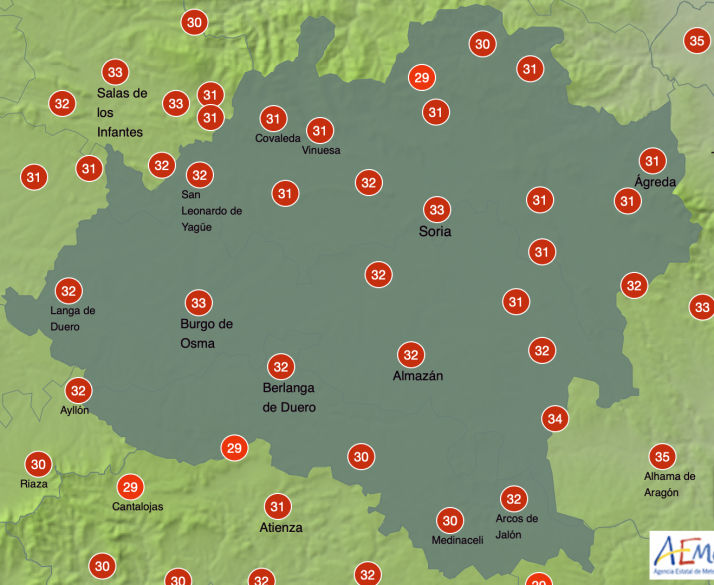 El tiempo en Soria: Calor y chubascos