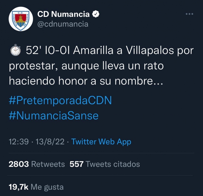 El Numancia se hace viral en Twitter: más de 20.000 personas reaccionan a uno de sus tweets 