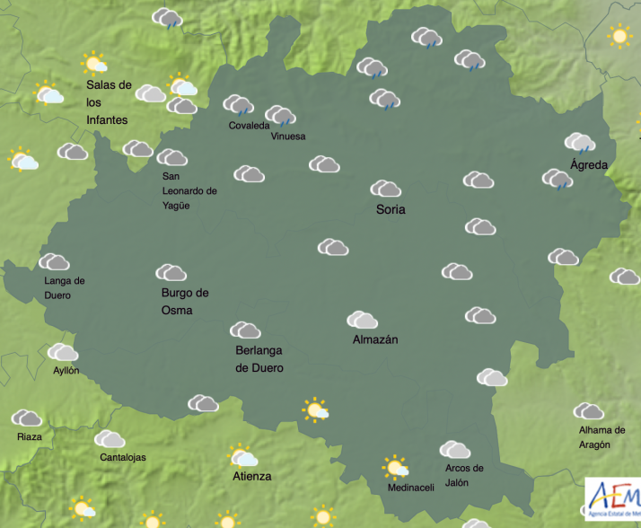 El tiempo en Soria: Precipitaciones débiles
