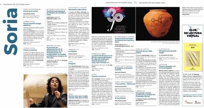 Casi una veintena de citas culturales de la Junta durante septiembre en Soria