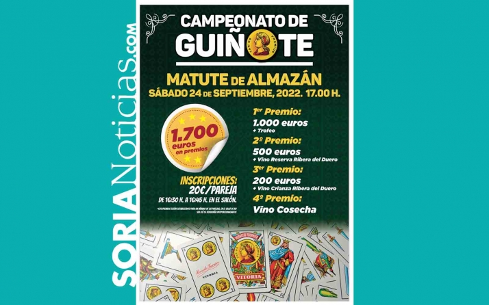 Campeonato de guiñote en Matute de Almazán, con 1.700 € en premios