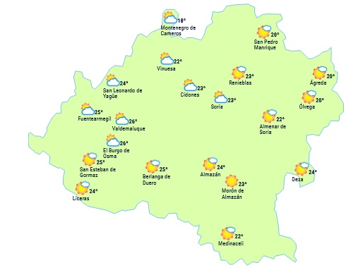 el tiempo en Soria a llas 15.00 h./ eltiempo.es