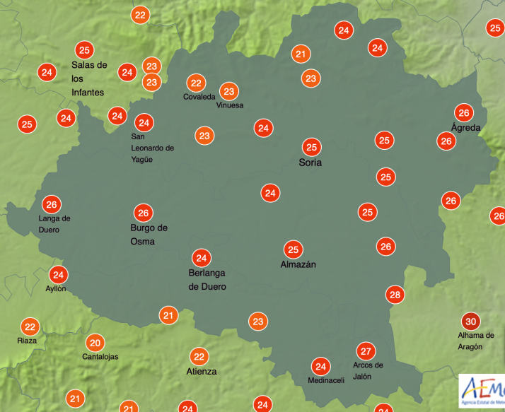 El tiempo en Soria: Viernes de máximas veraniegas