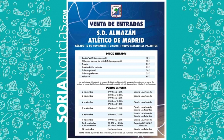 El día 2 se ponen a la venta las entradas para el Almazán - Atleti