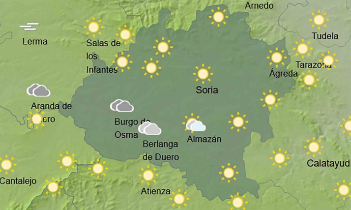 El tiempo en Soria: Alguna bruma matinal y despejado el resto