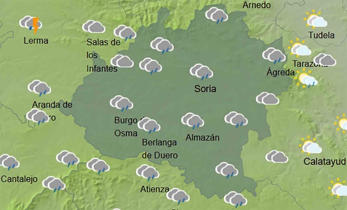 El tiempo en Soria: Lluvia para empezar la semana