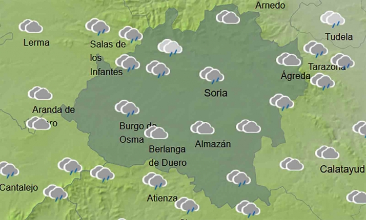 El tiempo en Soria: Se mantienen las lluvias y mejoría en los termómetros