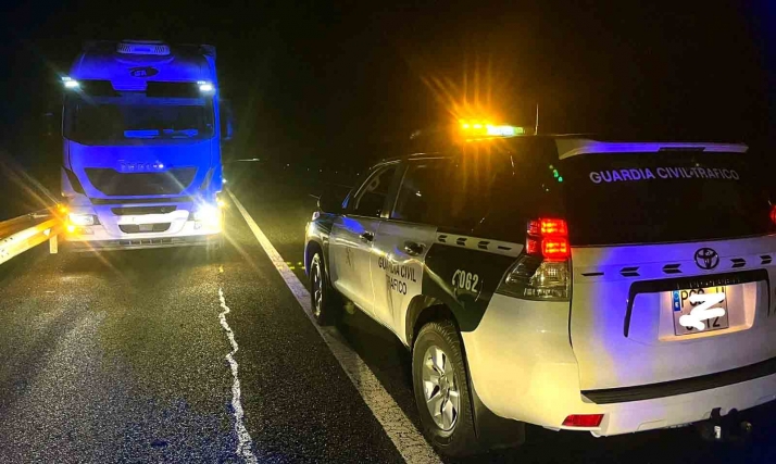 Interceptado en Lubia un camión que circulaba en sentido contrario por la A-15