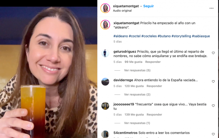 La camarera que más carga las copas de todo internet se acuerda de un cóctel soriano en uno de sus vídeos