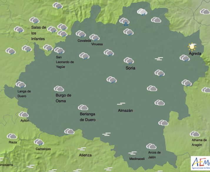 El tiempo en Soria: precipitaciones para empezar el fin de semana