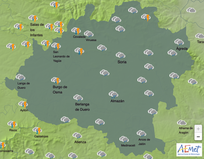 El tiempo en Soria: Domingo tormentoso con subida de las temperaturas