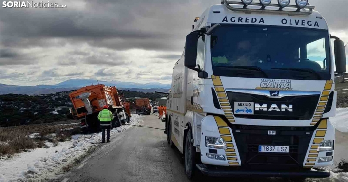 Dos máquinas quitanieves han sido rescatadas en las carreteras de Soria