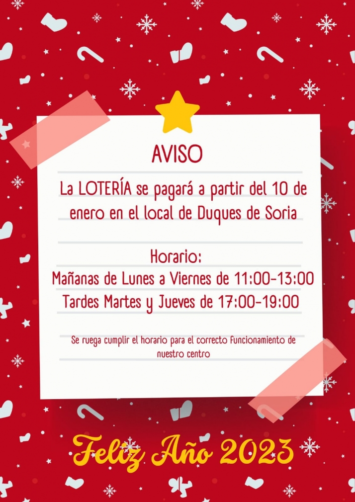 Asovica Fadess empieza a pagar la lotería de Navidad a partir del día 10 
