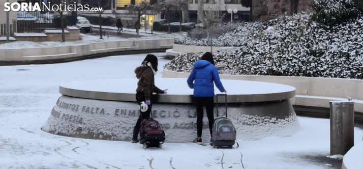 La galería más blanca: Soria amanece jugando con la nieve
