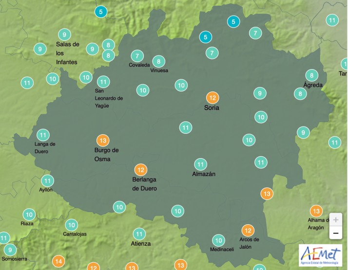El tiempo en Soria: Descienden las máximas para terminar la semana