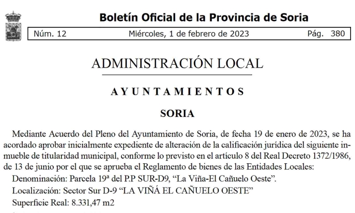 El BOP publica la recalificación de los terrenos para el Centro Nacional de Refugiados 