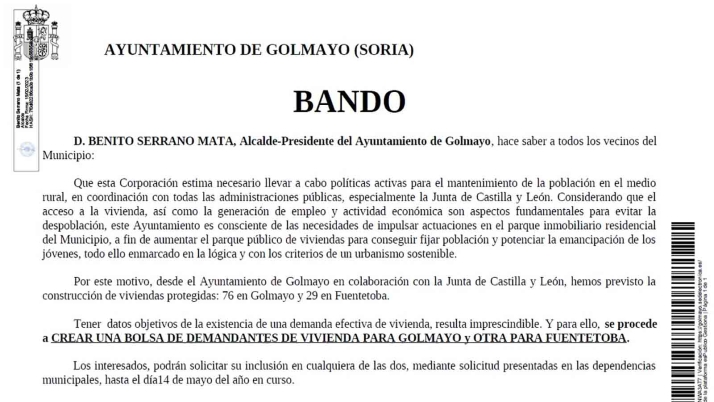 Golmayo crea una bolsa de demandantes de vivienda