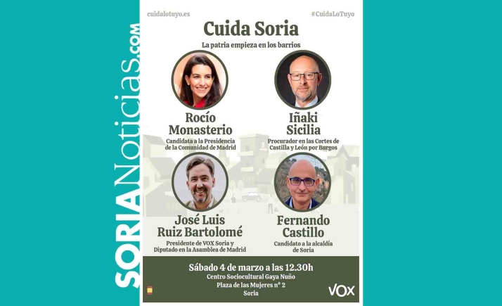Rocío Monasterio (Vox) encabezará este sábado un acto público en Soria
