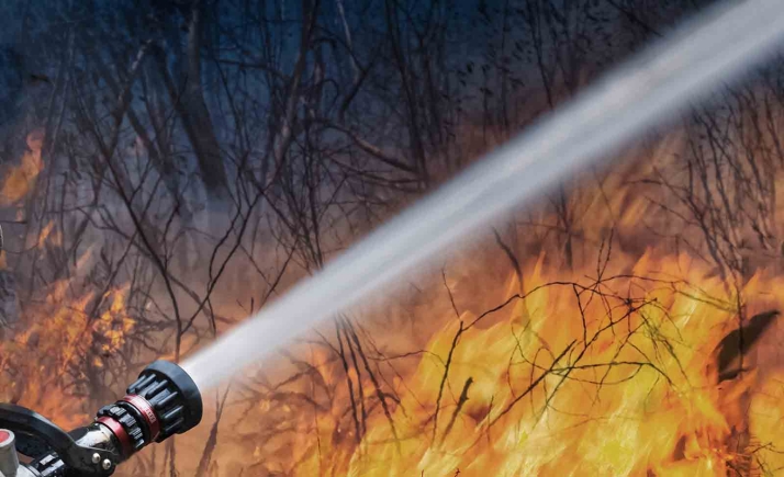 Medios aéreos y terrestres trabajan en la extinción de un incendio en Villarrubín (León)