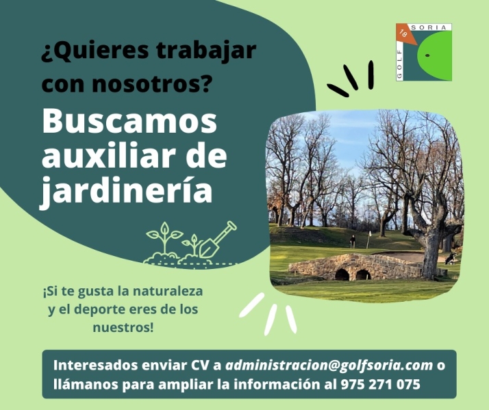 Se busca Auxiliar de Jardinería a 13 km de Soria