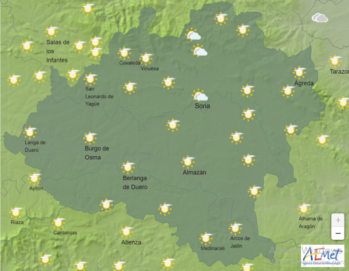 El tiempo en Soria: cielos ligeramente cubiertos
