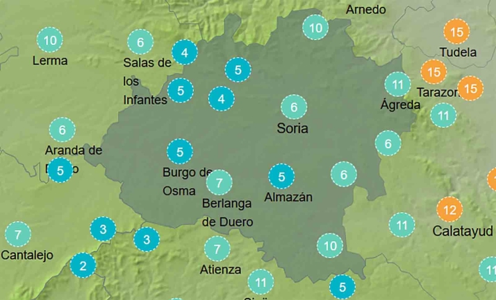 El tiempo en Soria: Notable descenso de las máximas