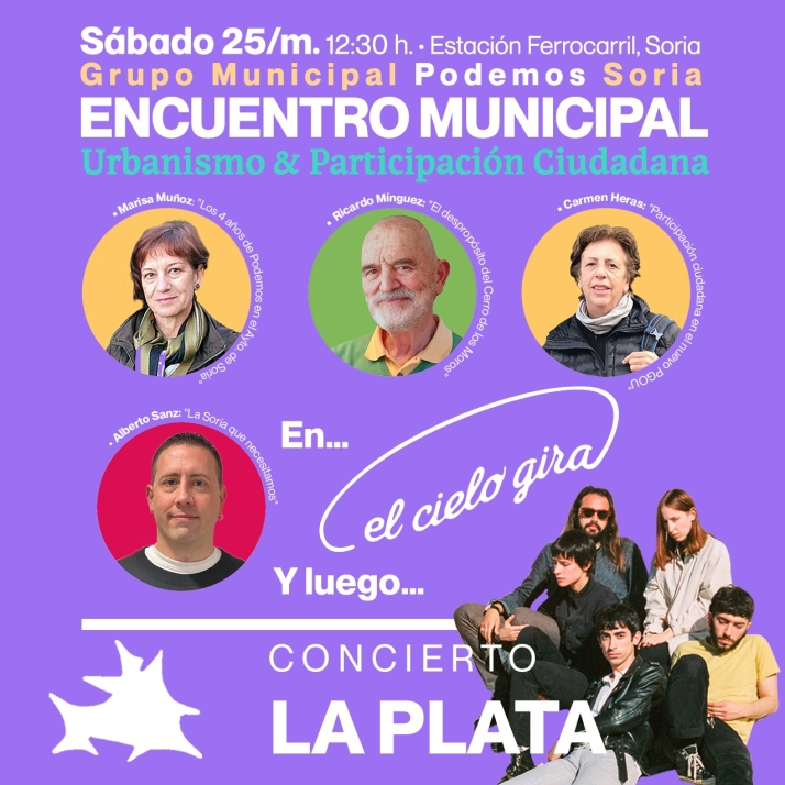 Podemos Soria celebra el sábado una jornada municipalista sobre urbanismo y participación ciudadana