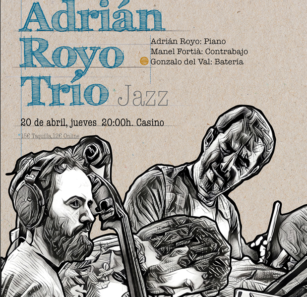 Este jueves, concierto Jazz con Adrián Royo Trío en el Círculo Amistad Numancia