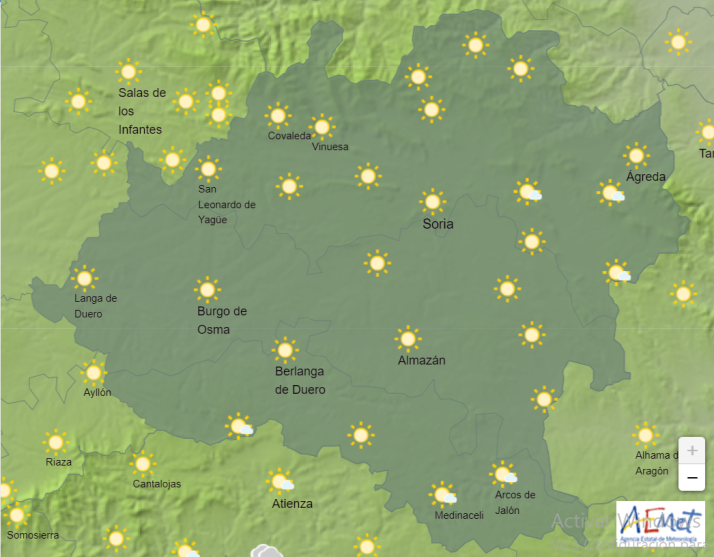 El tiempo el Soria: 25 grados y cielo despejado en toda la provincia
