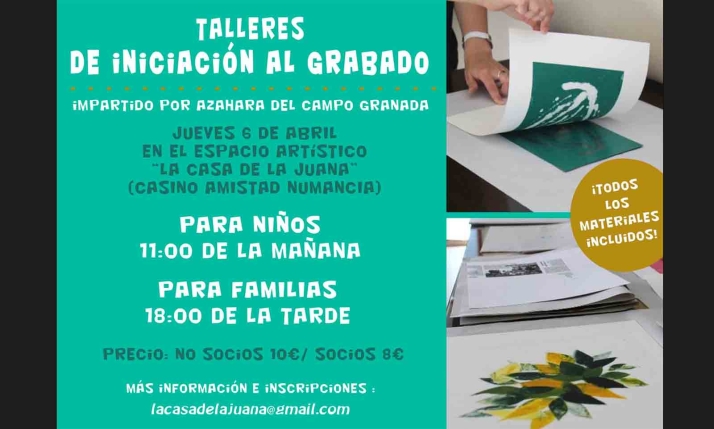Este jueves, talleres de iniciación al grabado en el Casino
