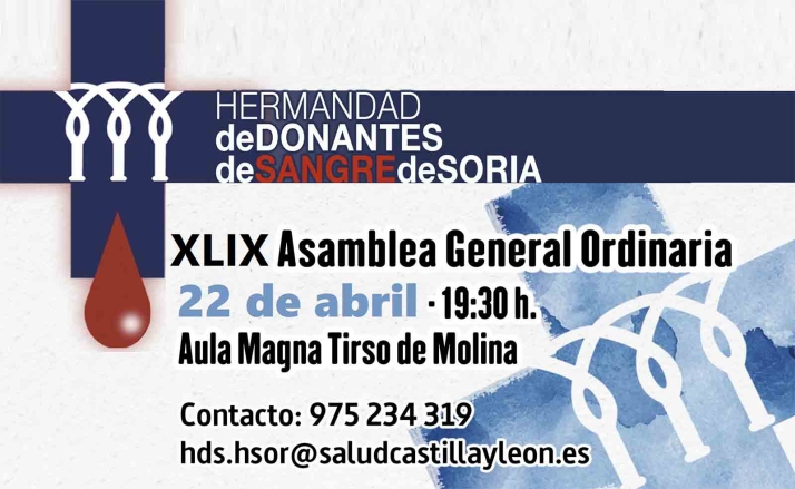 Este sábado, asamblea de Donantes de Sangre