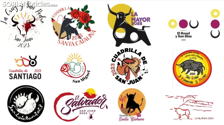 Descubre los logotipos de las 12 cuadrillas de San Juan 2023