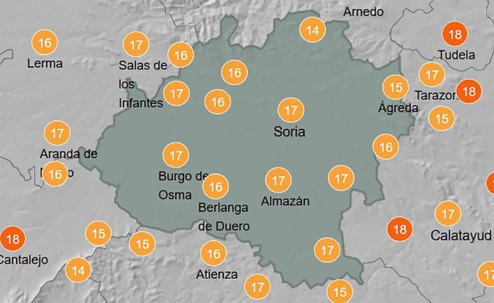 El tiempo en Soria: Ligero descenso en las mínimas