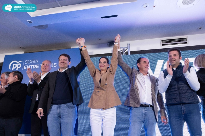 Fotos: Mañueco llega a Soria para impulsar a un PP que quiere teñir de azul toda la provincia 