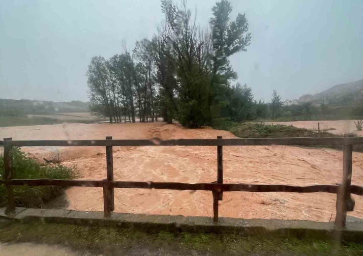 Fuerte tromba de agua en Fuentelmonge
