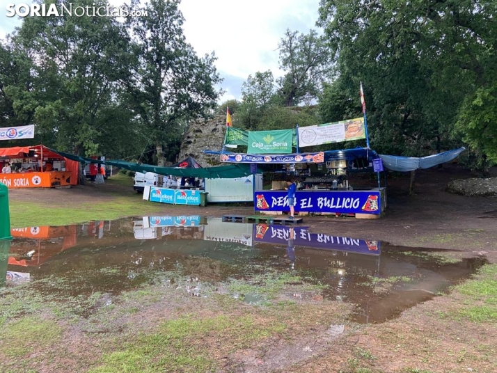 Los sorianos, pendientes del cielo: Tromba monumental de madrugada que encharca Valonsadero