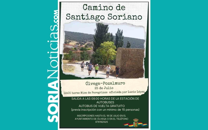Ólvega honrará a Santiago por el Camino jacobeo soriano hasta Pozalmuro