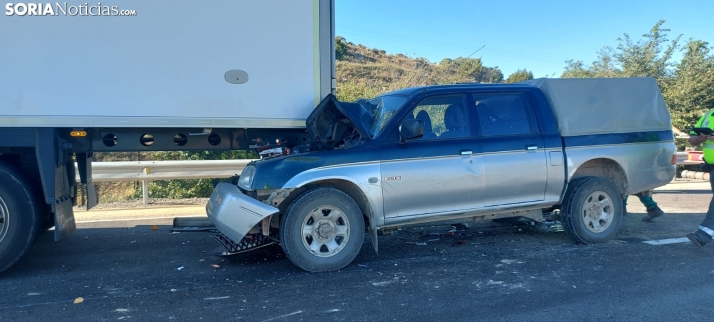 Aparatoso accidente en la N-122 a su paso por Soria