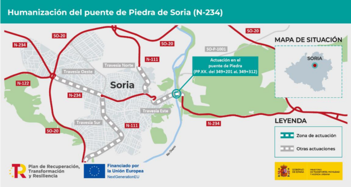 Licitado por 1,15M€ las obras de humanización y rehabilitación del puente de Piedra de Soria