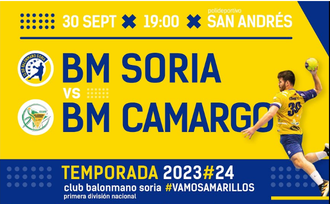 Sigue en directo el partido BM Soria vs Club Balonmano Camargo