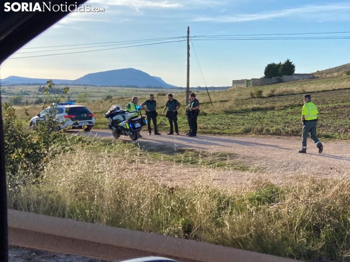 Salida de un vehículo en la N-111 a su paso por Soria