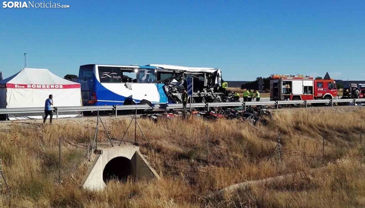 Multa de 3.650€ y retirada del carné al conductor del autobús accidentado en Adradas con una víctima mortal 